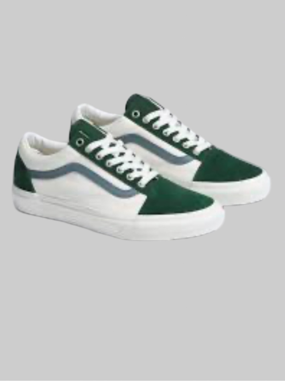 Vans Old Skool Varsity Low-Top Sneakers Green & White & Grey Strip M—7.5 W 9